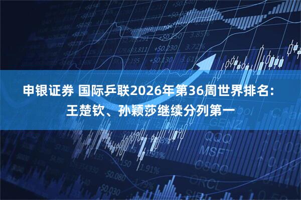 申银证券 国际乒联2026年第36周世界排名: 王楚钦、孙颖莎继续分列第一